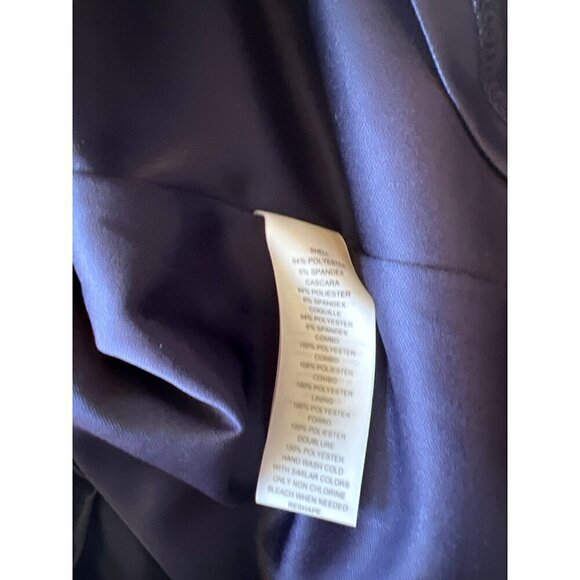 Vince Camuto Womens Size 8 Navy Shealth Dress Sheer Angel Flutter Sleeves Lined - Picture 13 of 14